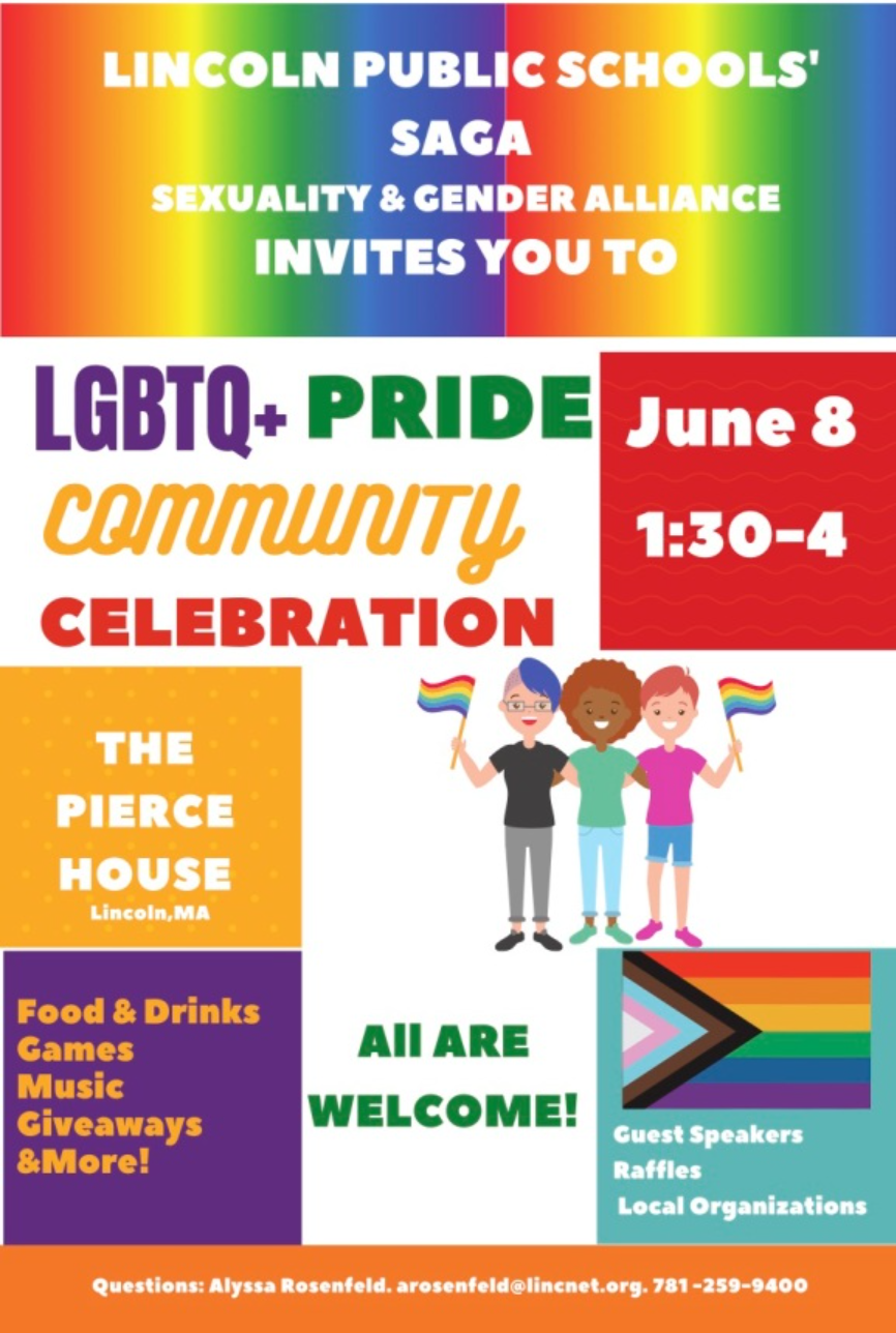 Official Lincoln Massachusetts Public School LGBTQ+ Pride Community Celebration