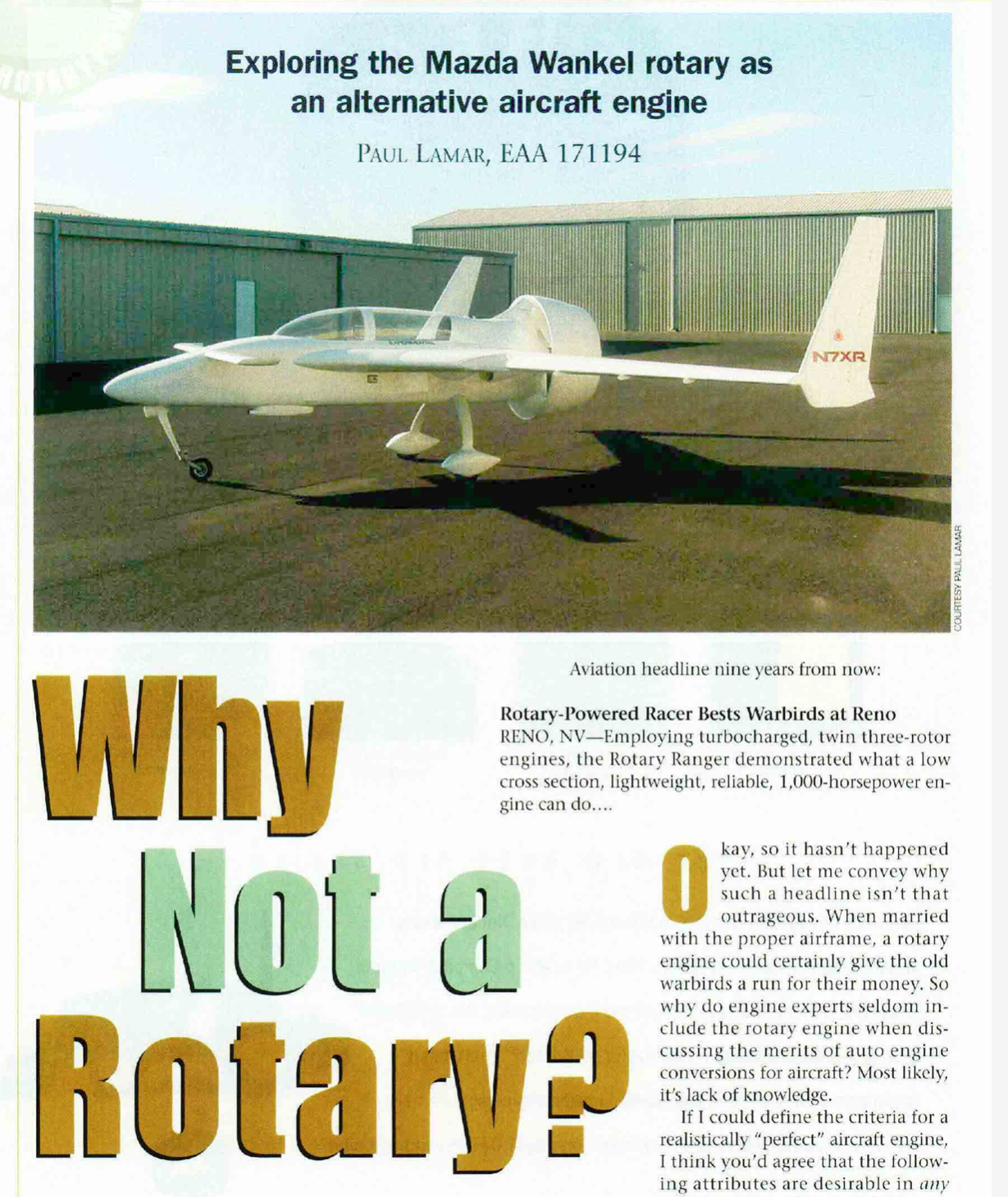 experimental amateur buildt aircraft