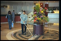 Mid-day sweeping up at the China World Hotel.  Beijing