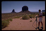 Philip setting up the Hasseblad.  Monument Valley