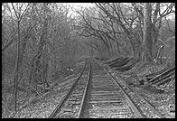 Railroad tracks near C&O Canal.  Along the Potomac River near Washington, D.C.
