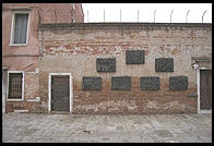 Reliefs in the Venetian ghetto depicting scenes from the Holocaust