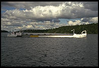 A barge, view from the steamboat Prins Carl Philip outside Stockholm