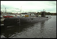 Russian submarine (museum) on Djurgarden, next to Vasamuseet.  Stockholm, Sweden