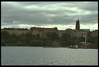Bridge over Lake Malaren from the steamer S.S. Drottningholm.  Stockholm, Sweden