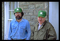 Richard Lacrosse, Jr. and Patrick Wilder, historians, at Fort Ontario (Oswego, New York)