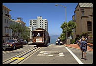 Cable Car. Top of Lombard Street, San Francisco, California.