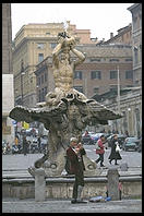 The local eccentric hanging out in front of Bernini's Fontana del Tritone in Rome's Piazza Barberini