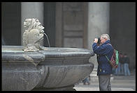 The fountain in Piazza della Rotunda, in front of Rome's Pantheon