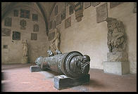 Canon in the courtyard of Florence's Bargello