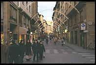 A main shopping drag in downtown Florence, closed to vehicles