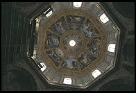 The interior of the dome of San Lorenzo, where Florence's Medici family built their tombs