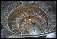 The circular staircase leading up to the Vatican museums.  It was designed by Giuseppe Momo in 1932