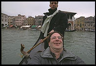 A Traghetto Gondolier and an incredibly fat American with a triple chin
