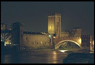 Verona's Castelvecchio at night