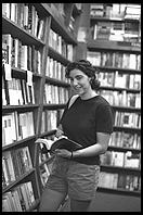 Rhya Fisher at Harvard Bookstore.  Cambridge, MA 1998.