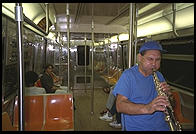Subway sax.  Manhattan 1995.