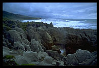 Pancake Rocks on the west coast of the South Island, New Zealand.