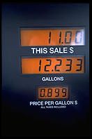 A gas pump in Missouri, notable for prices about 30 percent lower than in any other state.