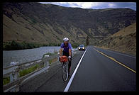 Joel riding his bike through the Yakima River Valley (Washington State).