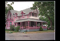 A pink Victorian in Oak Bluffs, Martha's Vineyard, Massachusetts