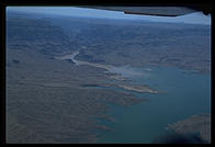 The end of the Grand Canyon, flowing into Lake Mead