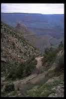Bright Angel Trail.  Grand Canyon National Park.  Exposed on mule.