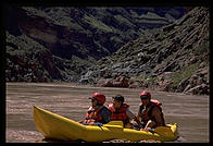Tom Huntington guiding Fred and Zach Krupp in Kayak.  Grand Canyon National Park.