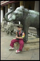 Digital photo titled kid-and-elephant-statue